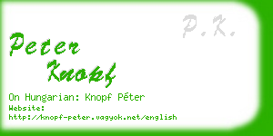 peter knopf business card